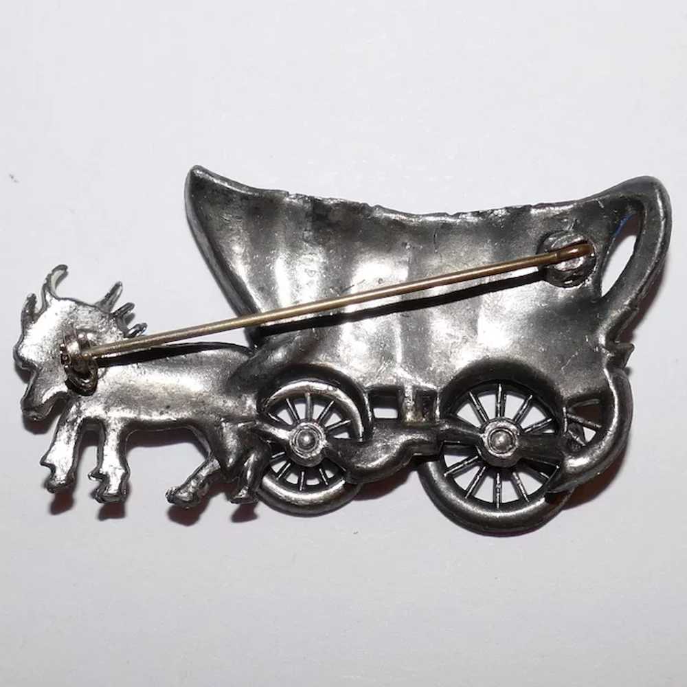 Oxen pulling Conestoga - Covered Wagon Brooch wit… - image 6