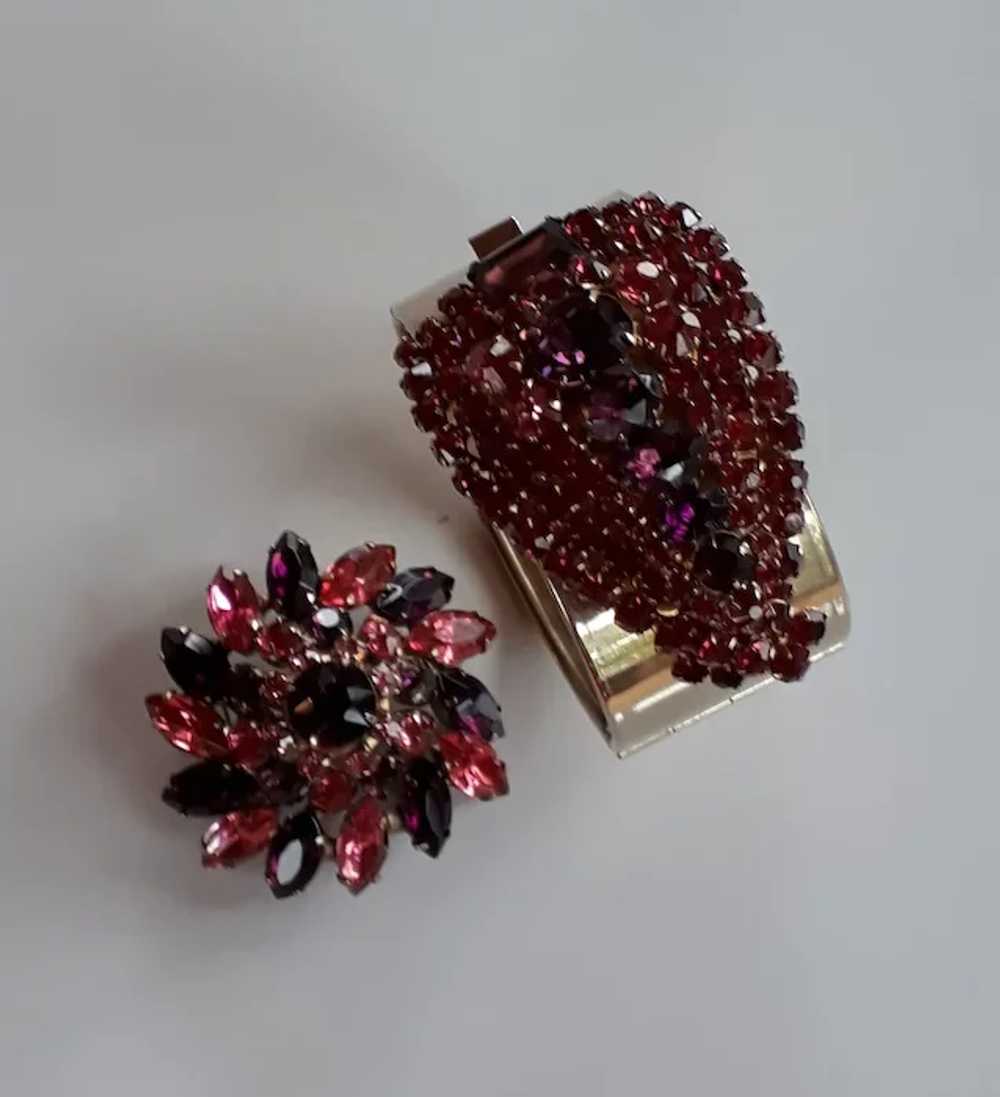 Rare Juliana demi set brooch pin and bracelet pur… - image 4
