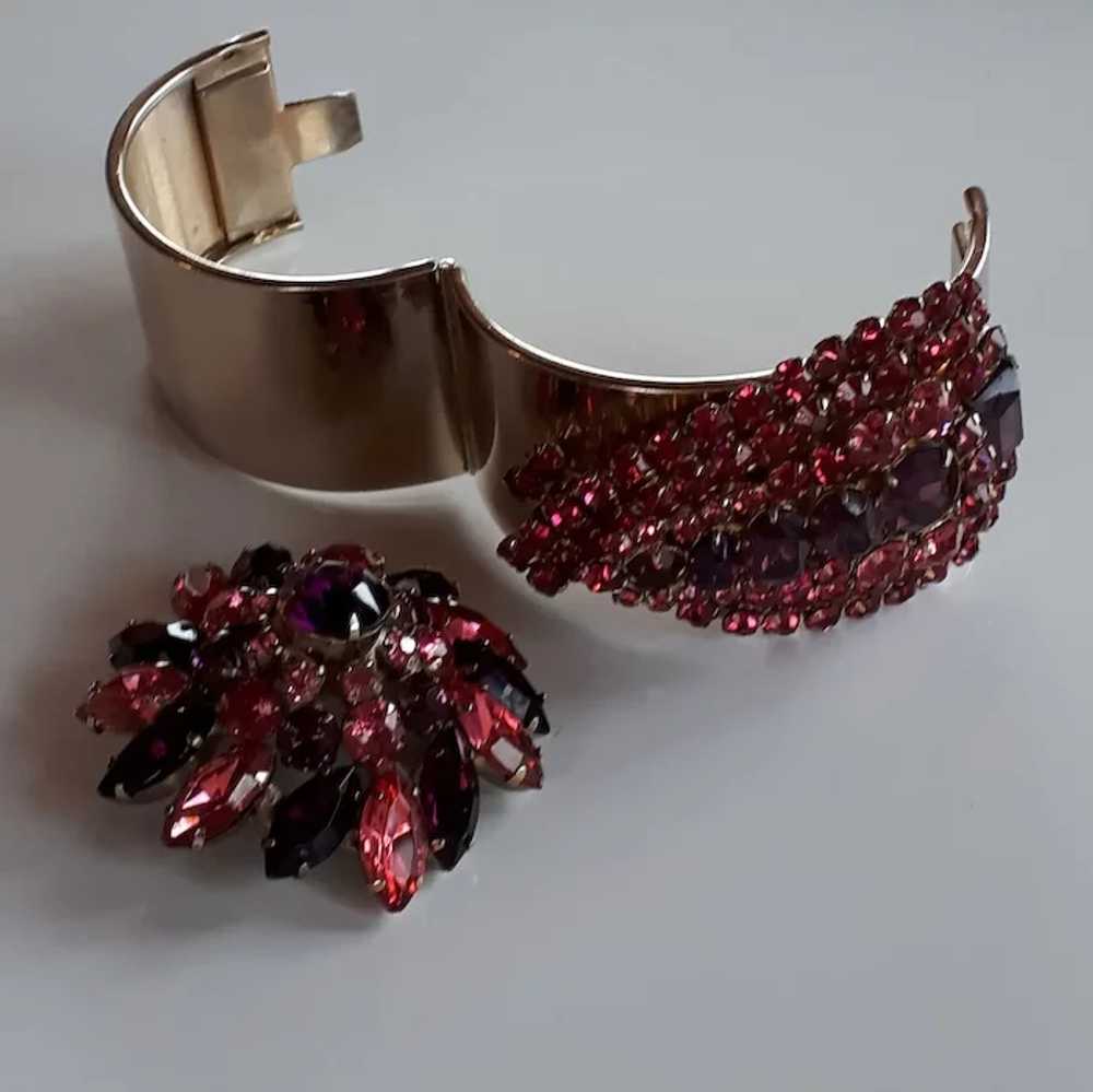Rare Juliana demi set brooch pin and bracelet pur… - image 5