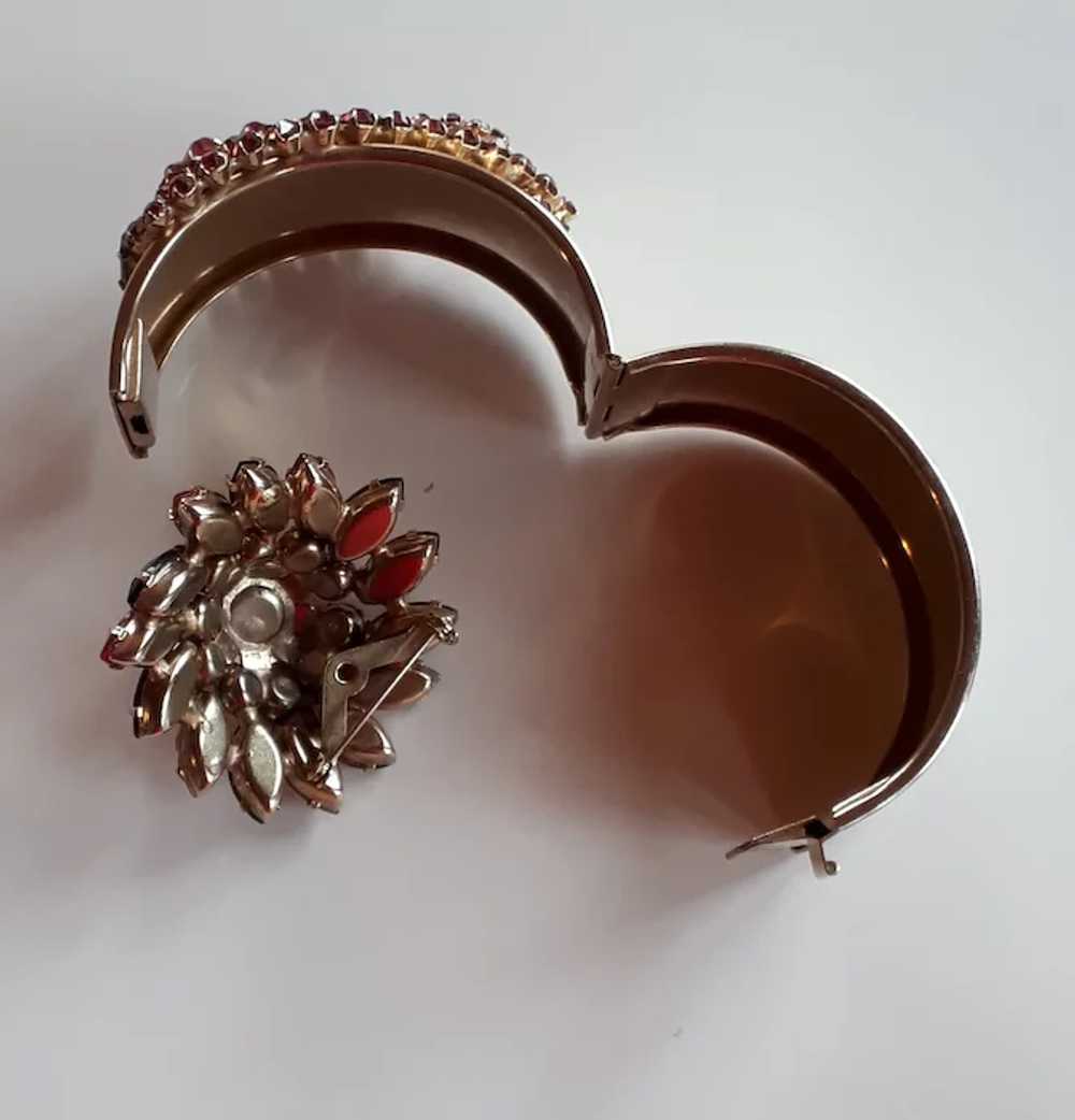 Rare Juliana demi set brooch pin and bracelet pur… - image 6
