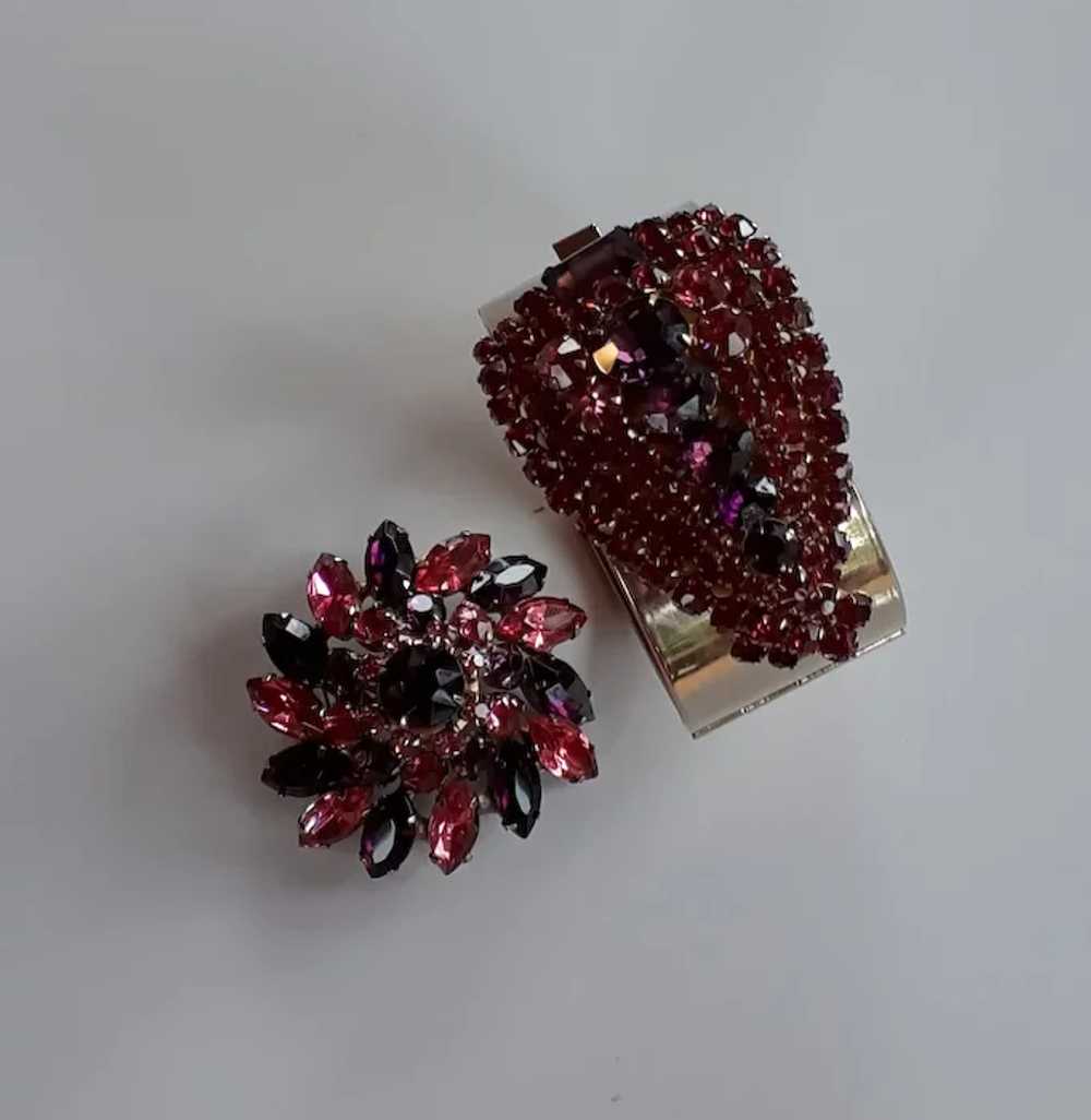 Rare Juliana demi set brooch pin and bracelet pur… - image 8