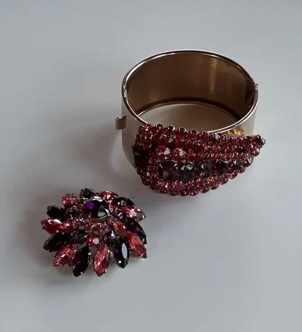 Rare Juliana demi set brooch pin and bracelet pur… - image 9