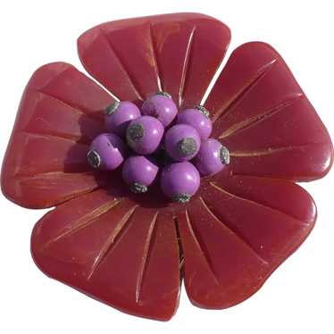 Bakelite Flower Clip - image 1