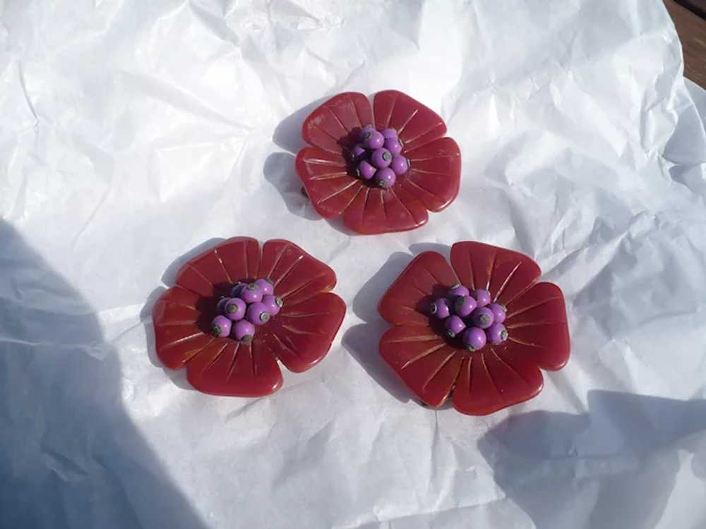 Bakelite Flower Clip - image 3