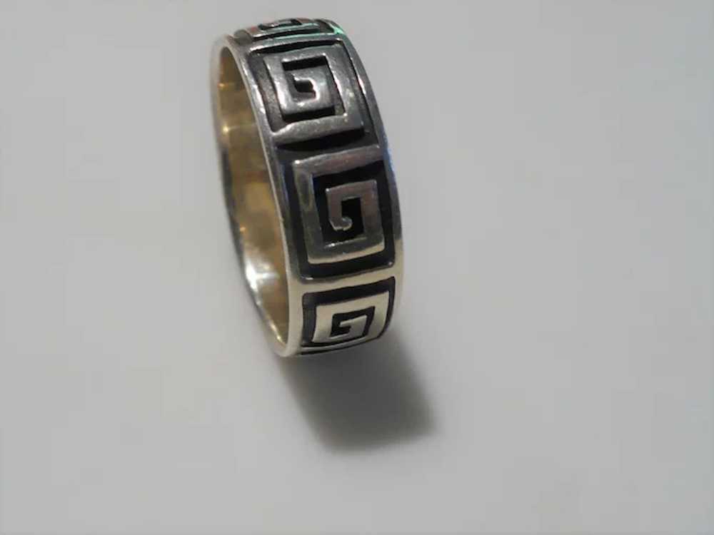 Sterling Greek Key Band Ring - image 2