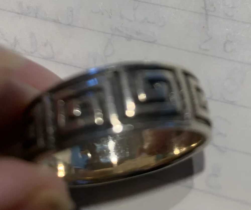 Sterling Greek Key Band Ring - image 3