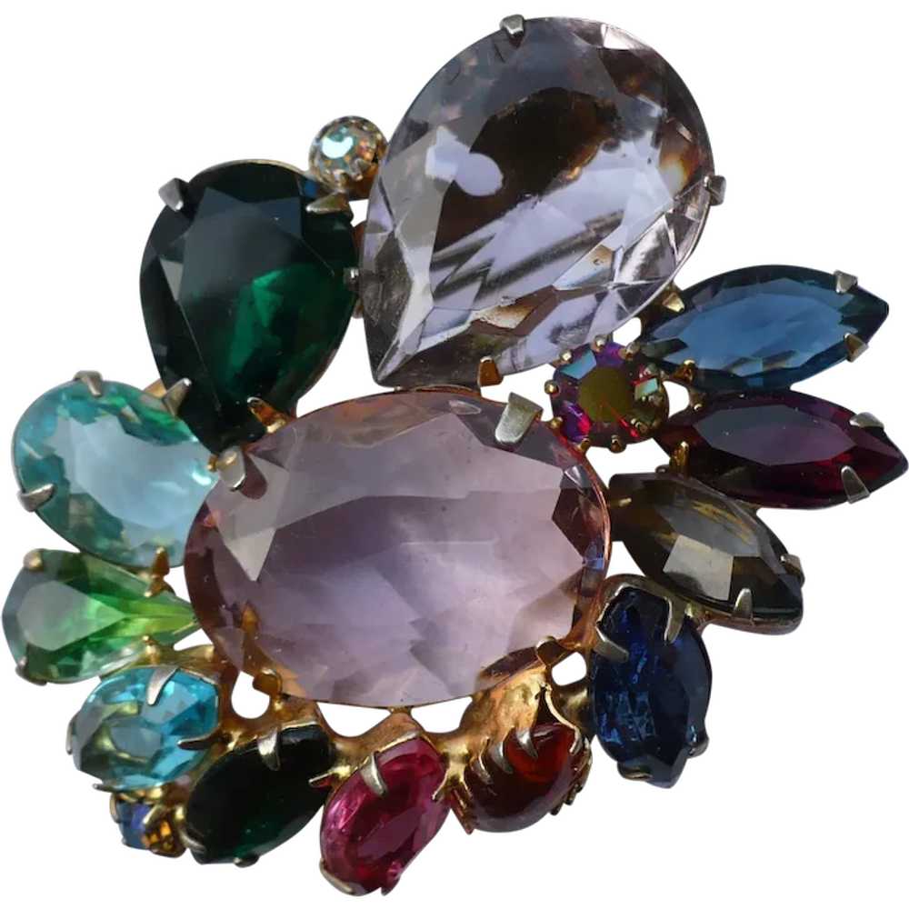 Multicolor Rhinestone Pin D&E - image 1