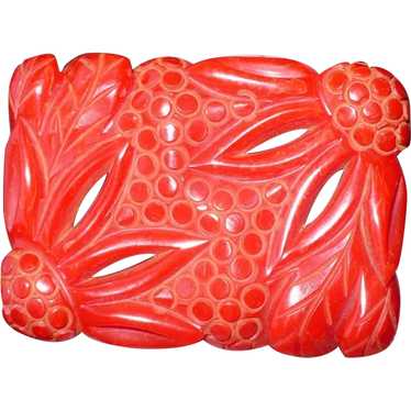 Deco Floral Bakelite Pin - image 1