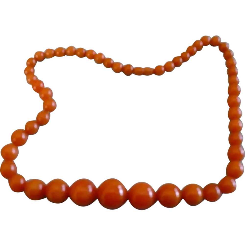 Orange Bakelite Beaded Necklace - image 1