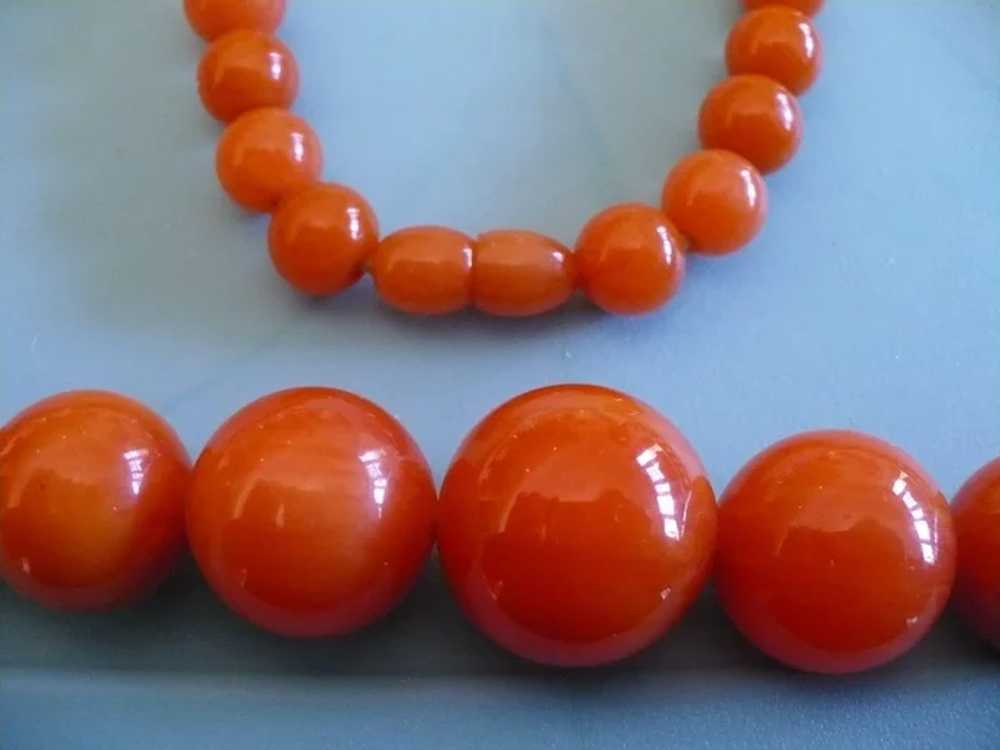 Orange Bakelite Beaded Necklace - image 2