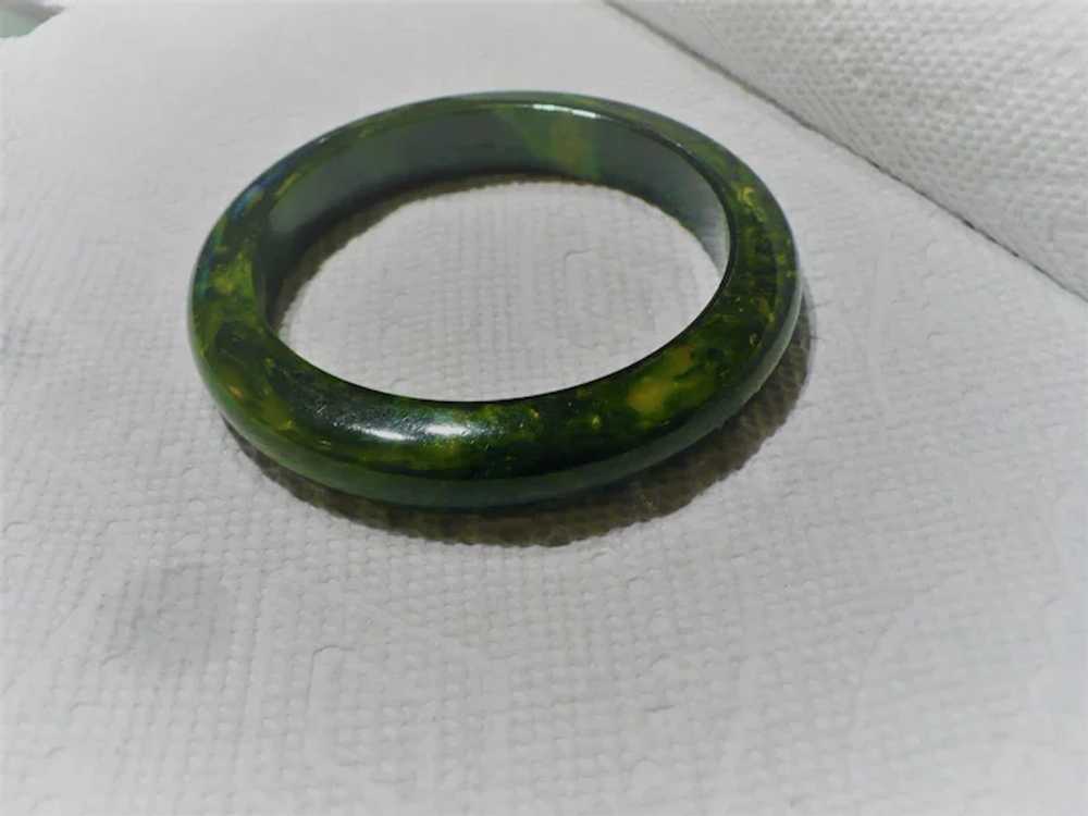 Marbled Green Bakelite Bracelet - image 2