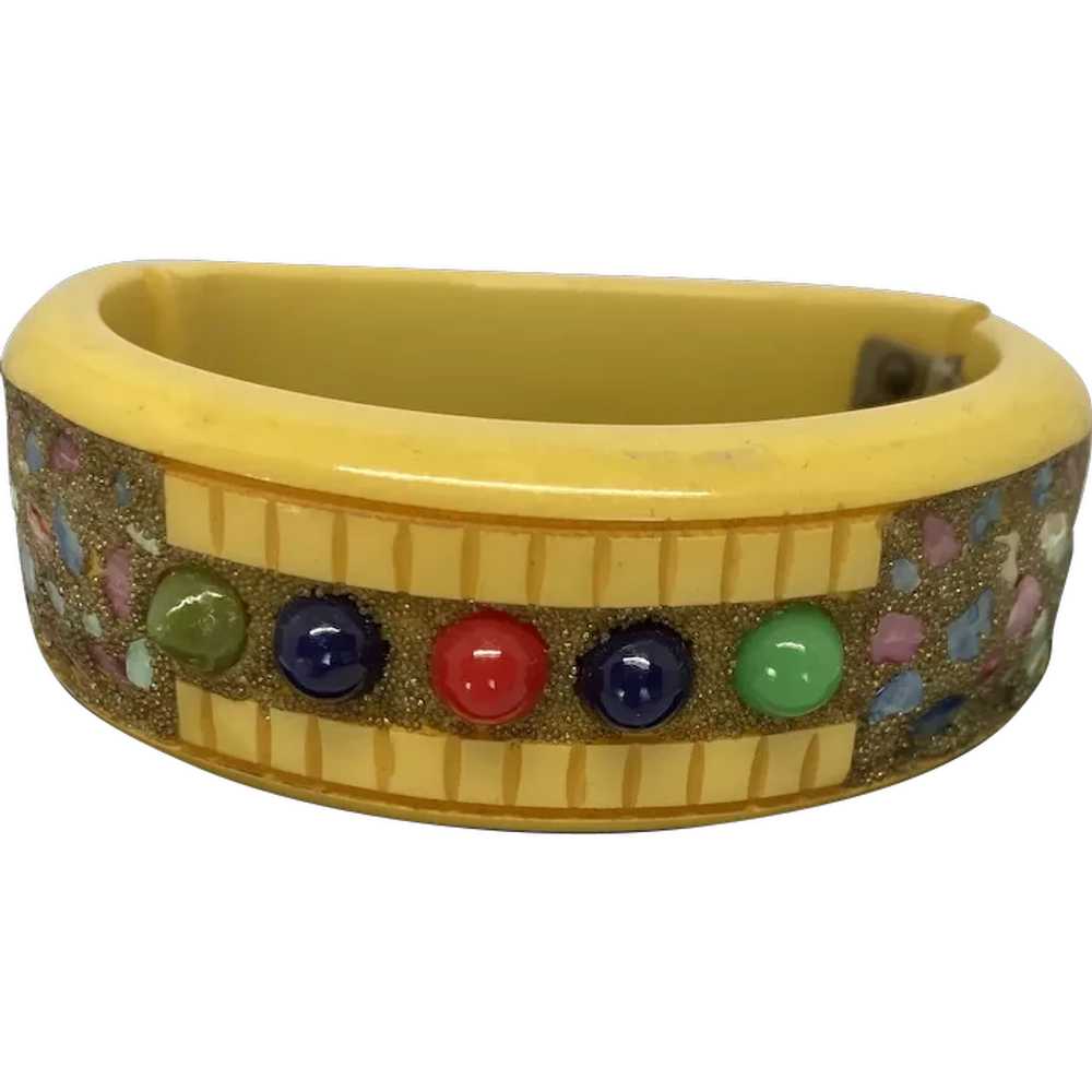 Beautiful embellished Bakelite bracelet - image 1