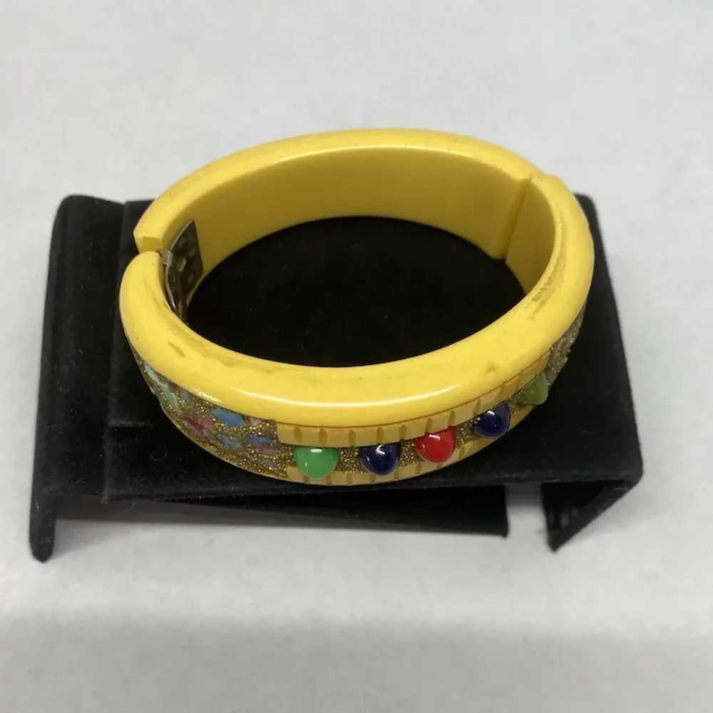 Beautiful embellished Bakelite bracelet - image 3