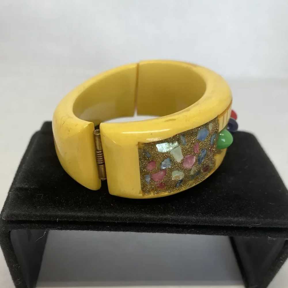 Beautiful embellished Bakelite bracelet - image 6