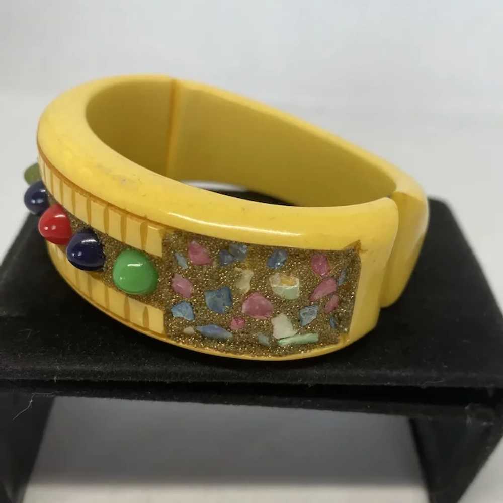 Beautiful embellished Bakelite bracelet - image 7