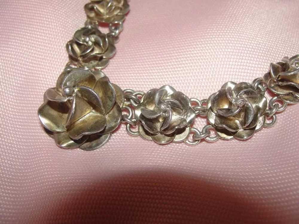 Bouquet of Silver Roses Necklace - Free shipping - image 2