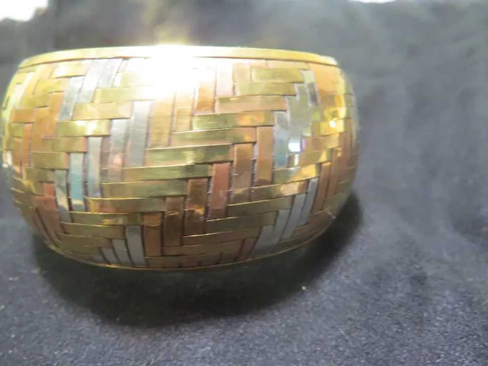 Woven Mixed Metal Bangle Bracelet - Free shipping… - image 2