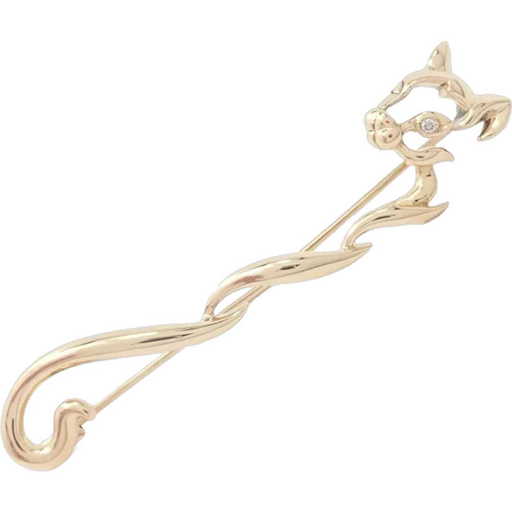 Authentic! Asprey 18k Yellow Gold Diamond Panther… - image 1