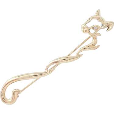 Authentic! Asprey 18k Yellow Gold Diamond Panther… - image 1