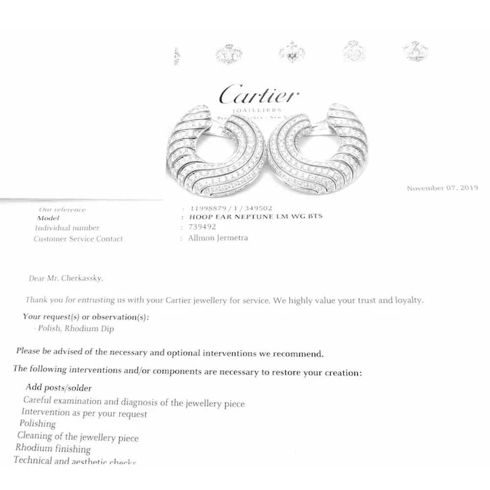 Rare! Authentic Cartier Neptune 18k White Gold Di… - image 2