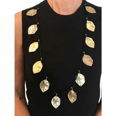 Joanne Cooper 15 Leaf Necklace with Black Chord - image 1