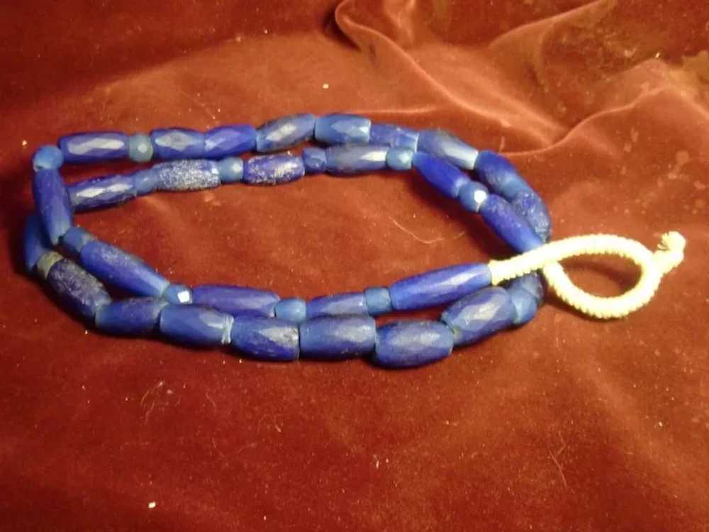 vintage tribal necklace beads, Russian blue 195 g… - image 2