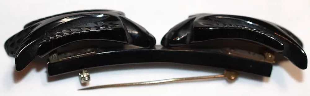UNUSUAL & RARE Bakelite Black Birds Bar/Scarf Pin… - image 6