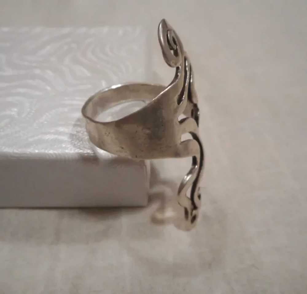 Sterling Silver Vintage Fork Ring - image 2