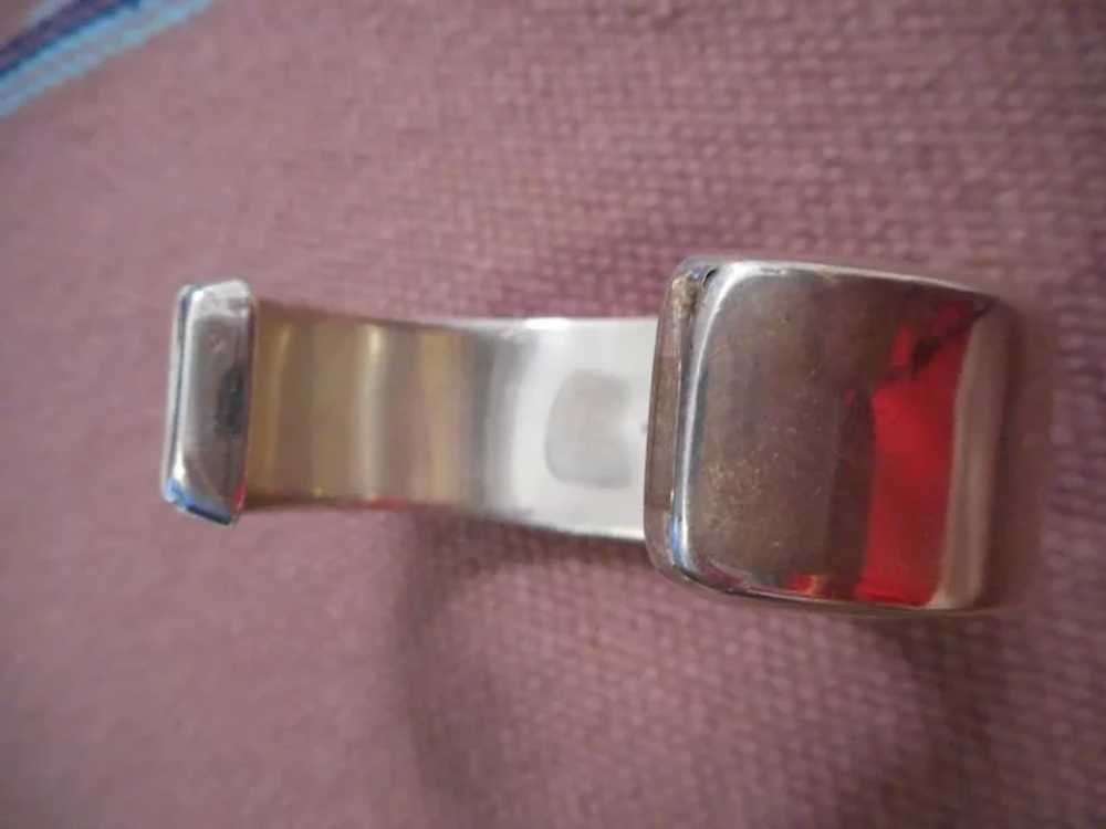 Sterling Silver Channel Inlay Vintage Bracelet - image 7