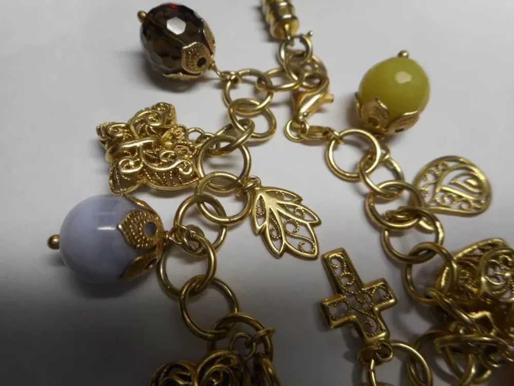 Italian Beaded Vintage Charm Bracelet - image 5