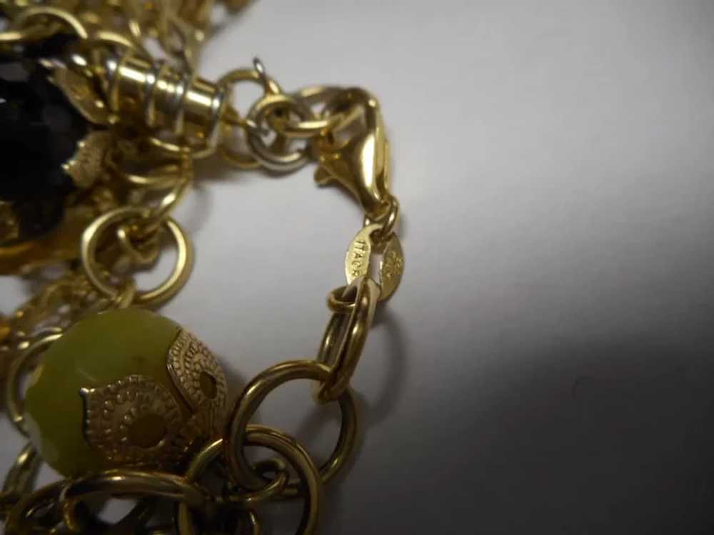 Italian Beaded Vintage Charm Bracelet - image 9