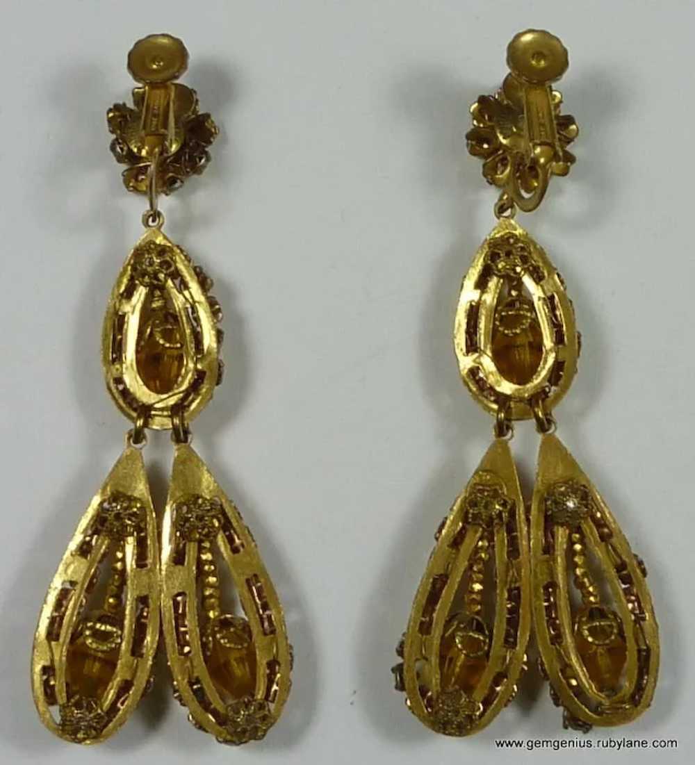Signed Miriam Haskell Drop Earrings - image 2