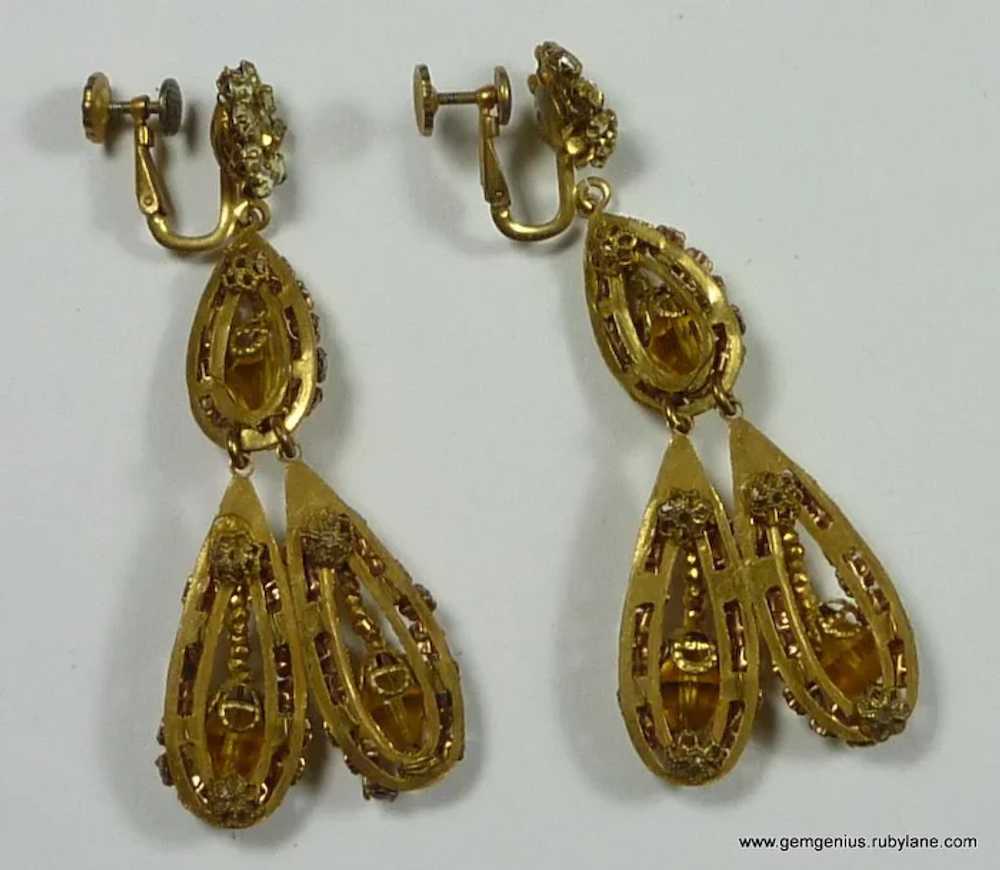Signed Miriam Haskell Drop Earrings - image 5