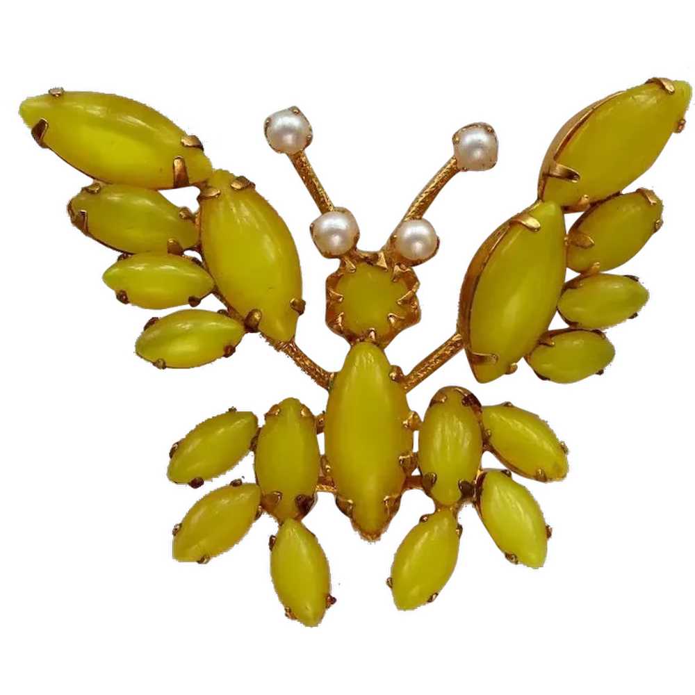 Schreiner Trembler Butterfly Brooch - image 1