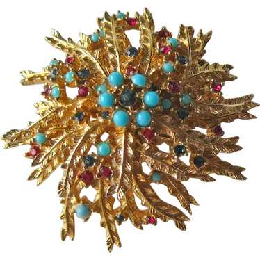 Stunning Vintage Ciner Layered Brooch - Dimensiona