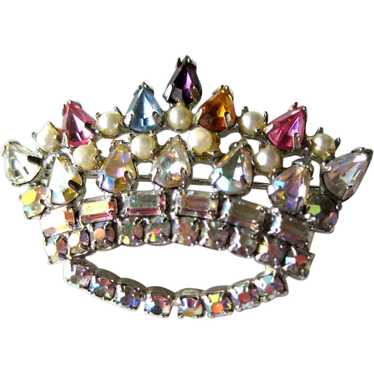 Bellini queen's crown pin - 1970s vintage brooch