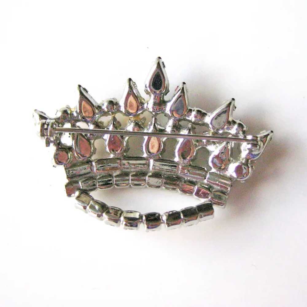 Vintage B David Crown Pin - Elegant Crown Brooch - Gem