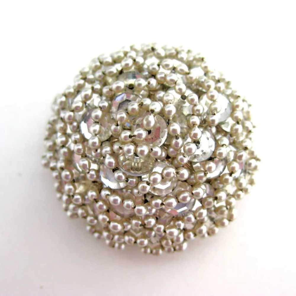 Magnificent Vendome Domed Clear Rhinestone Pin Br… - image 3