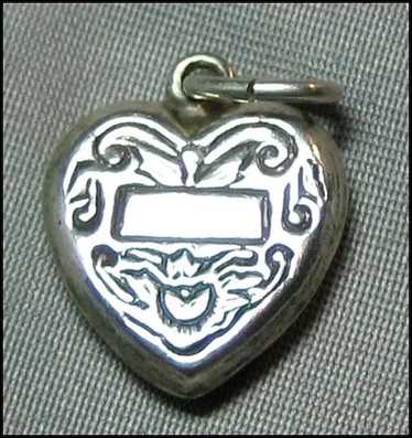 Unique Sterling Puffy Heart Charm - image 1