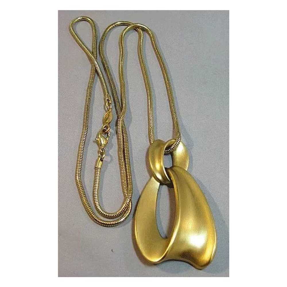 Napier Necklace with Drop and Ultra Long Snake Ch… - image 1