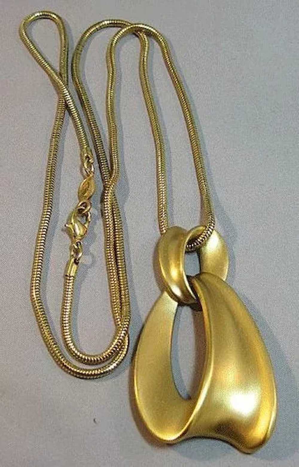 Napier Necklace with Drop and Ultra Long Snake Ch… - image 2