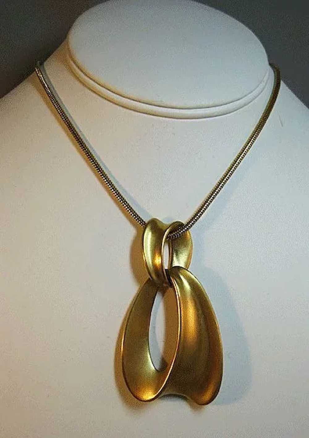 Napier Necklace with Drop and Ultra Long Snake Ch… - image 3