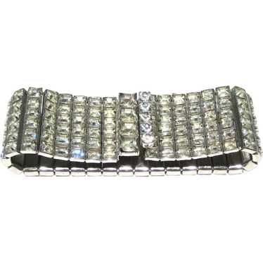 Art Deco Style Runway Bracelet Square Rhinestones