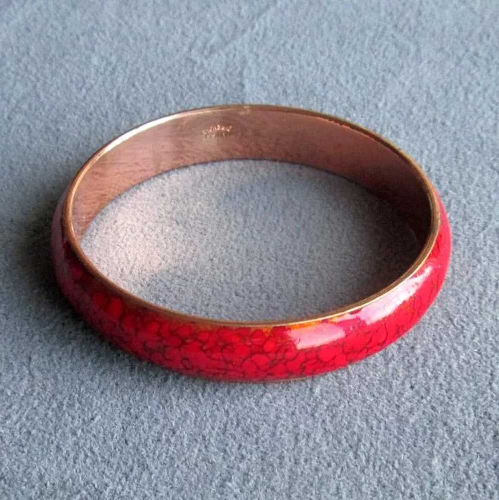 CORO Pegasus Enamel Copper Link selling Bracelet-Speckled Red Enamel Vintage 1950s Bracelet