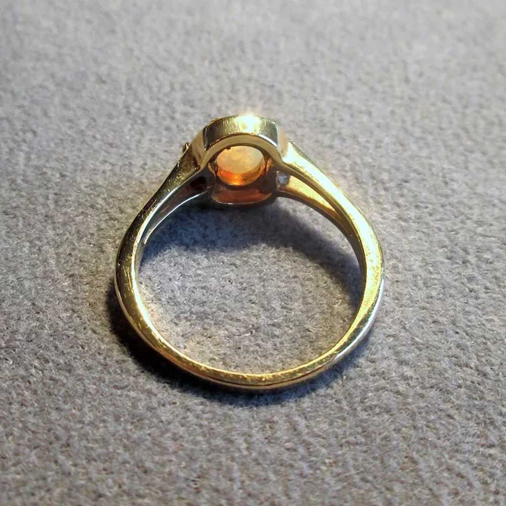 14K Gold Opal and Diamond Ring - image 5