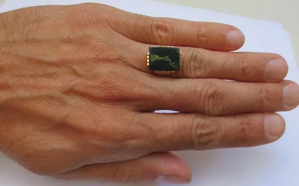 Victorian Bloodstone 14k Gold Antique Ring - image 8