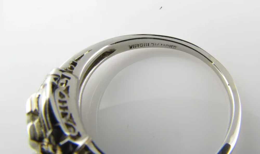 Art Deco Vintage .25 Diamond Ring in 18 Karat Whi… - image 6