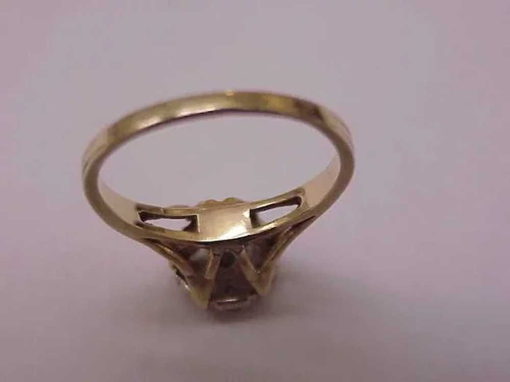 Antique  14kt Yellow Gold .68cttw Diamond Ring - image 6