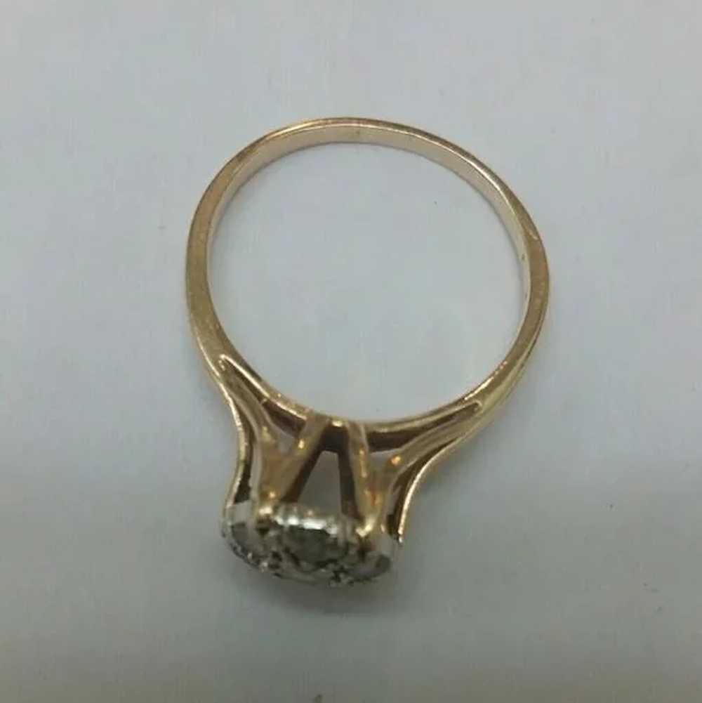 Antique  14kt Yellow Gold .68cttw Diamond Ring - image 7