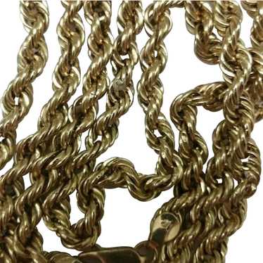 Unisex Estate Vintage 10k yellow gold rope neckla… - image 1